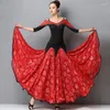 Scen Wear Floral Ballroom Dance Competition Dress for Women Elegant Costume Designer Clothes Tap Outfit DL7266