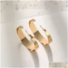 Hoop Huggie Minimalist Gold Metal Stor Circle Geometric Round C Shape Earrings For Women Girls Jewel Gifts Drop Delivery Dhoxb