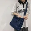 Bolsas para noite Jeans Bolsas femininas Moda Bolsa com alça superior Casual Grande capacidade Alça ajustável Vários bolsos Mochila escolar Livro