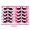 Épais Bouclés 10 Paires Couleur Faux Cils Extensions Naturellement Doux Délicat HHandmade Réutilisable Vison Faux Cils Coloré Full Strip Lash