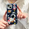 Бесплатный DHL Оптовая 3D Cartoon Astronaut Chace для iPhone 14 13 12 11 Pro XS Max XR X SE 6 7 8 плюс 6S мягкий силиконовый защита Детский