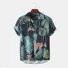 Men's Casual Shirts Sleeve Summer Printed Short Beach Slim Top Men Spring Blouse Long White Spandex