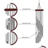 장식용 물체 인형 12 튜브 바람 종소리 펜던트 알루미늄 튜브 금속 파이프 벨 장식 발코니 야외 마당 정원 호 DHVYG