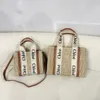 Toppkvinnor handväskor Woody Tote shoppingväska handväska kvalitet duk nylon mode linne stora strandpåsar designer resor crossbody