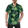 Chemises décontractées pour hommes feuilles de palmier tropicales fleur imprimé chemise de plage hawaïen Streetwear Blouses hommes imprimé grande taille