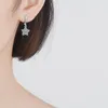 Dangle Earrings 925 Sterling Silver Natural Diamond Earring Females CN(Origin) Jewelry Star Drop Gemstone Orecchini