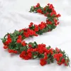 Decorative Flowers 1 Piece 5.9 Foot Red Rose Artificial Flower For Wedding Garland Home Room Decoration Garden Arch Decor Diy Fake Vine