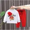 Conjuntos de roupas para bebês meninas meninos crianças roupas casuais 2022 primavera crianças roupas de férias outono desenhos animados camiseta de manga comprida drop delive dhfc5