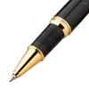 Hero Black Vintage Metal Barrel Roller Ball Pen Gold Trim Refillable Professional Office Stationery Writing