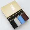 Chenke Cinto dourado Moda Cuecas de algodão respirável Cuecas boxer macias e confortáveis Calções de cintura média de cor sólida Roupa interior masculina