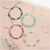 Charm-Armbänder Boho Colorf Glas Reisperlen Handschnur Yoga Geflochten Türkis Perlen Strang Armband Schmuck Drop Lieferung Dhgarden Dhnop