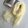 Scarves Solid Color Linen All-matched Summer Autumn Wraps Long Tassel Scarf Shawl