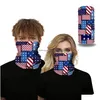 Fête Décoration Us Drapeau Écharpe 3D Masques Pour Hommes Femmes Écharpes Bandeau Sport Tête Foulards Lavable De Protection En Plein Air Masque Visage Drop Dhenk