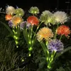 Garden Solar Light Waterproof Charging 5 Bulbs Landscaping Energy-Saving Decoration Realistic Flower Shape Patio Y