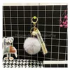 Porte-clés Longes 12 Couleur Boule De Poils Et Perle Porte-clés Sac Ruban Pendentif Voiture Accessoires Suspendus Cadeau Mignon En Peluche Drop Delivery F Dh13K