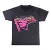 Männer Frauen 1 Beste Qualität Schäumen Druck Spinne Web Muster T-shirt Mode Top Tees Rosa Young Thug Sp5der 555555 T Shirt 336ss