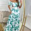 2023 Designer Sexy Maxi Dresses Summer Women Off The Shoulder Hollow Out Long Dress Plus size 3XL Print Loose Sun Dress Holidays Beach Wear Wholesale Clothes 9938