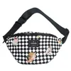 Bolsa de peito de casal Checker colorida Ocidental e simples Versão coreana Bolsa de ombro de grande capacidade Bolsa de cintura leve e versátil Masculina legal e moderna