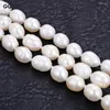 Strand guaiguai smycken 3 strängar naturliga 12 mm vita rispärlarmband för kvinnor