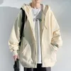 Herr hoodies cardigan hooded tröja Men vårens höststreatwear vinterparets solida mode lösa sport blixtlås toppar ma646