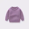 Pullover 09Y Dzieci Swetery jesienne zima One w długim rękawie luźne prostota dla dzieci chłopcy dzianina ubrania dla dzieci HW35 230608