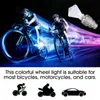 2024 2st Colorful Wheel Lights Car Motorcykelcykeldäck Dekorativ lampdäck Air Ventil Stam LED Lätt lock Täckning för mun AV/ FV