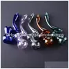 Pipe da fumo Unique Retro Glass Pipe Hitter Hand 6.3 Inch Oil Dab Burner Mtiple Colors Drop Delivery Home Garden Articoli vari per la casa Dhcua