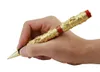 Jinhao Vintage Luxurious Rollerball Pen Double Dragon Playing Pearl Metal Carving Embossing Heavy Gold & Red For Office