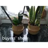 Planters Pots 12x16x15cm Storage Basket Rattan Straw Wicker Seagrasss Folding Laundry Flower Pot Vase Home Hanging 230607