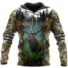 Herrtröjor roliga skogskamouflage hoodie män trycker 3d tröjtröja tröja jakt pullover unisex överdimensionerad