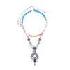 Pendant Necklaces Bulk Price 2pcs/set Ethnic Colorful Natural Stone Necklace Resin Beads Chain Women Fashion Jewelry