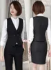 Women's Vests Women's Slimming Suit Vest Formal Office Work Wear Business Fashion Sleeveless Professional For Women Waistcoat T31