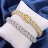 Hip Hop Test Pass 7mm Gold Plated 925 Silver Jewelry Moissanite Diamond Cuban Armband For Man Women