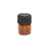 Mode 1 ml (1/4 DRAM) Amber Glass Essential Oil Bottle Parfume Prov Tubes Bottle With Plug and Caps 1000pcs