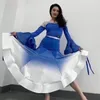 Sahne Giyim 8 Renk Kadın Latin Rekabet Elbisesi Gradient Salsa Elbiseler Dans Dans Balo Salonu Performansı Sl6772