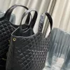 Sac à main de shopping de grande capacité Icare Maxi Bag Sac à main noir matelassé en peau d'agneau femmes fourre-tout style classique épaule Shopper Aconite sacs en cuir véritable porte-monnaie