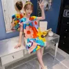 Flickor klänningar tonårsflicka blommig klänning sommar för barn casual stil kostymer 6 8 10 12 14 230607