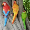 Garden Decorations Resin Parrot Statue Wall Mounted DIY Outdoor Tree Decoration Animal Sculpture For Home Office Decor Ornament 230607