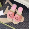 Braid Straw Sole tofflor kvinnor klassiska lägenheter tjock botten häl sommar lat designer mode flip flops quiltade läder lady glides skor hotell bad sandal