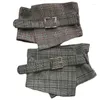 Ceintures mode dames Vintage vérifier Style taille ceinture Super large tissu réglable chemise minceur Corset Cummerbund ceinture femmes
