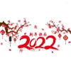 Muurstickers 2023 Gelukkig Jaar Decoratie Raam DIY Chinese Traditionele Boom Bloemen Decals Woonkamer Winkel