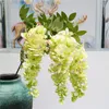 Dekorativa blommor kransar konstgjorda blomma tre gafflar wisteria gren hemvägg bord dekor beanflowers för trädgård bröllop hängande craf