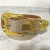 Cintura del progettista di marca Bb Simon Uomo per donna Cinture di diamanti lucidi Nero su blu bianco multicolore con strass Bling come regalo