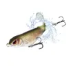 Cebos Señuelos ODS110mm 15.3g Whopper Popper Hard Floating swimbait con cebo artificial de cola suave giratorio único Señuelo de superficie de pesca 230607