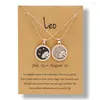 Pendant Necklaces 12 Constellations Series Girlfriend Boyfriend Gift Alloy Gold Color Rose Chain Jewelry Couple Gifts