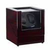 Bois laque Piano brillant noir fibre de carbone Double montre remontoir boîte moteur silencieux stockage vitrine US PLUG montre Shaker277E