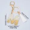 Alfabeto Letra Inicial Chaveiro Amuleto de Festa Pingente de Glitter Dourado Tassel Chaveiro para Bolsa Bolsas Mulheres Meninas JN08