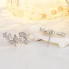 Brincos de borboleta da moda brincos de prata ouro cristal joias para meninas mulheres