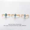 Обручальные кольца Lamoon Natural Topaz для женщин Gemstone Ring Blue 925 Серебряное серебро k Золотое обручание RI178 230608