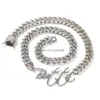 Anhänger Halsketten Benutzerdefinierte Kunst Buchstaben Name Edelstahl Halskette mit Miami Cuban Chain Drop Lieferung Schmuck Anhänger Dhemm